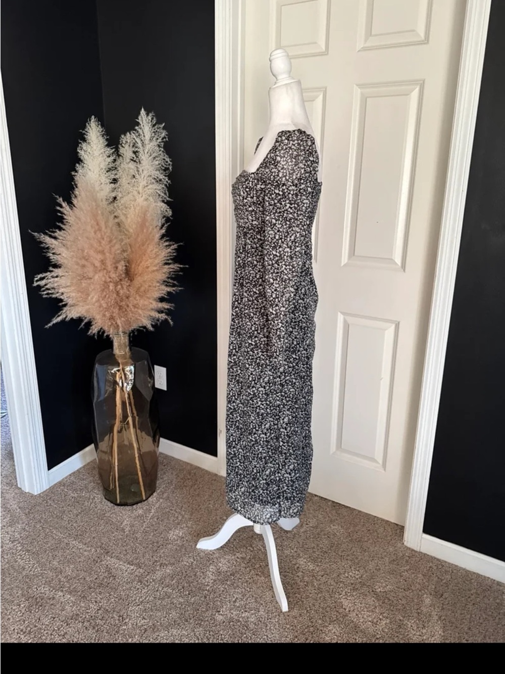 Abercrombie & Fitch Emerson Chiffon Long-Sleeve Midi Dress size Small - Picture 7 of 12